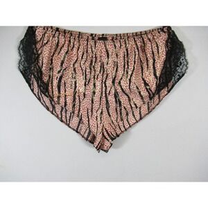 Victoria's Secret Satin & Lace Animal Print Sleep Shorts Women XS Glitter Pajama